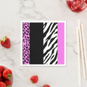 Guardanapo De Papel Impressão Leopardo, Impressão Zebra, Impressão Ani
