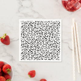 Guardanapo De Papel Impressão Leopardo, Manchas Leopardo, Preto E Bran