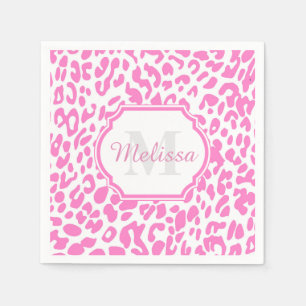 Guardanapo De Papel Impressão Leopardo Rosa