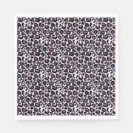 Guardanapo De Papel Impressão Leopardo Roxo Preto