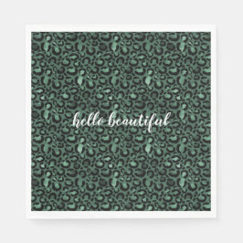 Guardanapo De Papel Impressão Leopardo Verde Esmeralda