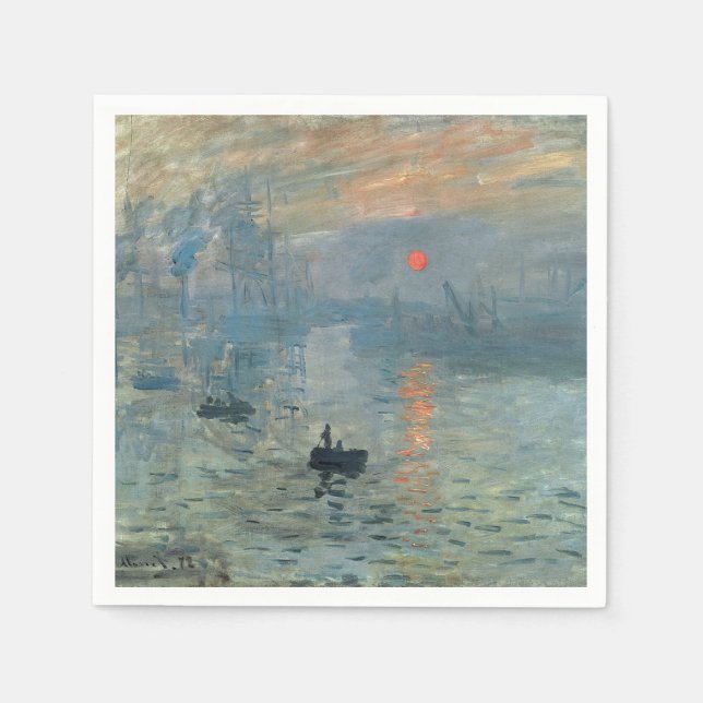 Guardanapo De Papel Impressão Monet Sunrise Pintura Levante Solo (Frente)