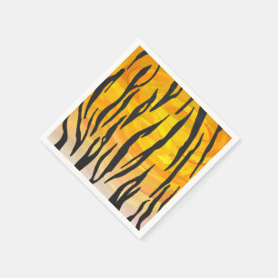 Guardanapo De Papel Impressão preto e alaranjado do tigre