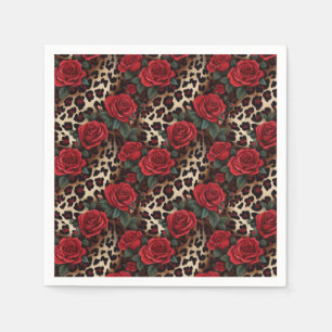 Guardanapo De Papel Impressão rosa e Leopardo