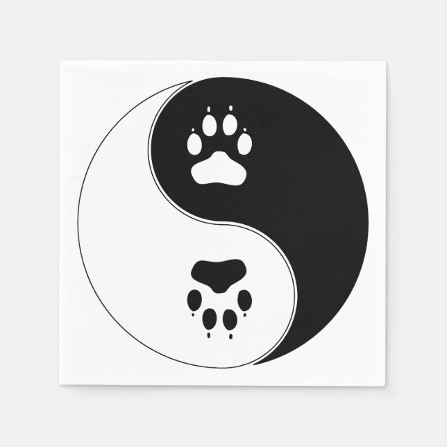 Guardanapo De Papel Impressão Yin Yang Paw (Frente)