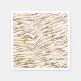 Guardanapo De Papel Impressão Zebra Dourada