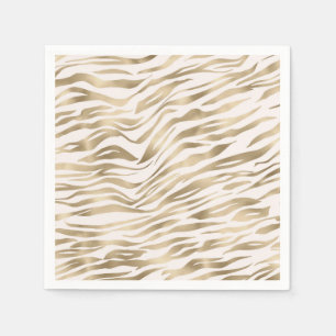 Guardanapo De Papel Impressão Zebra Dourada