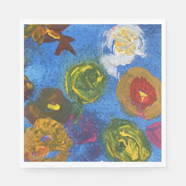Guardanapo De Papel Impressionista Bunch of Flowers (Frente)