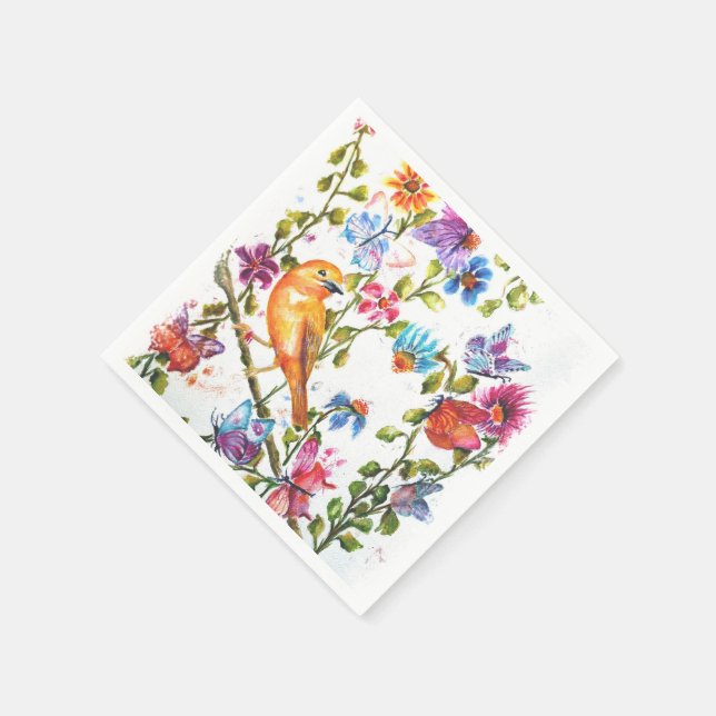 GUARDANAPO DE PAPEL IMPRESSÕES DE PAPEL AMARELO DE PÁSSAROS (Canto)