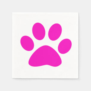 Guardanapo De Papel Impressões de patas cor-de-rosa, cor divertida e f