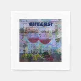 Guardanapo De Papel Impressões do Vinho Cocktail Digital Napkins