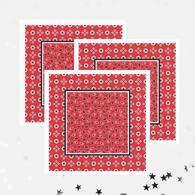 Guardanapo De Papel Impressões Red Bandana Boho (Criador carregado)