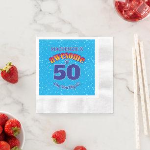 Guardanapo De Papel INCRÍVEL 50 LUZ DE Aniversário AZUL