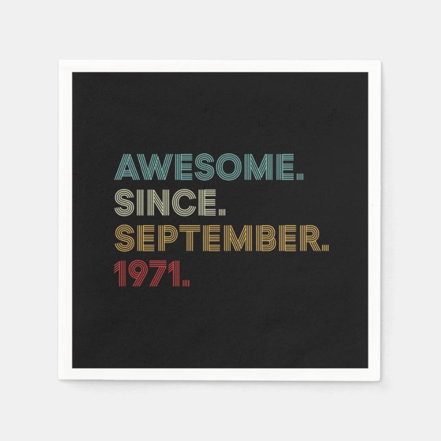 Guardanapo De Papel Incrível desde setembro de 1971 Aniversário (Frente)