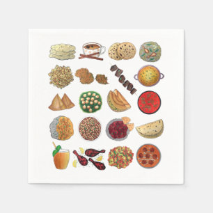 Guardanapo De Papel Índia: Comidas e cozinha da Índia Ilustração