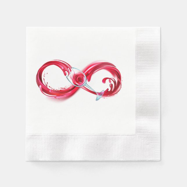 Guardanapo De Papel Infinidade com vinho tinto (Frente)