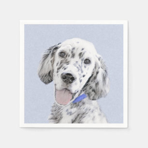 Guardanapo De Papel Inglês Setter Blue Belton pintando arte canina