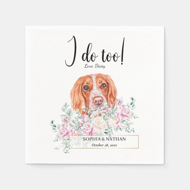 Guardanapo De Papel Inglês Springer Dog Casamento Cocktail Napkins (Frente)