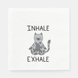 Guardanapo De Papel Inhale Exhale Yoga Cat
