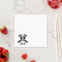 Guardanapo De Papel Iniciais de Arco de Aniversário de Champanhe