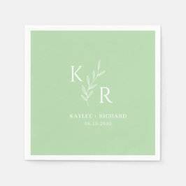 Guardanapo De Papel Iniciais de Folha Chá de panela de Noivado de Casa