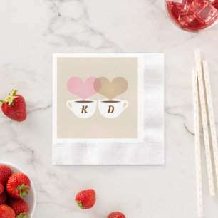 Guardanapo De Papel Iniciais De Monograma Personalizado De Casamento D