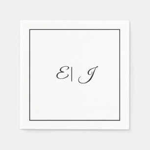 Guardanapo De Papel Iniciais de Monograma Script Retro Elegante Casame