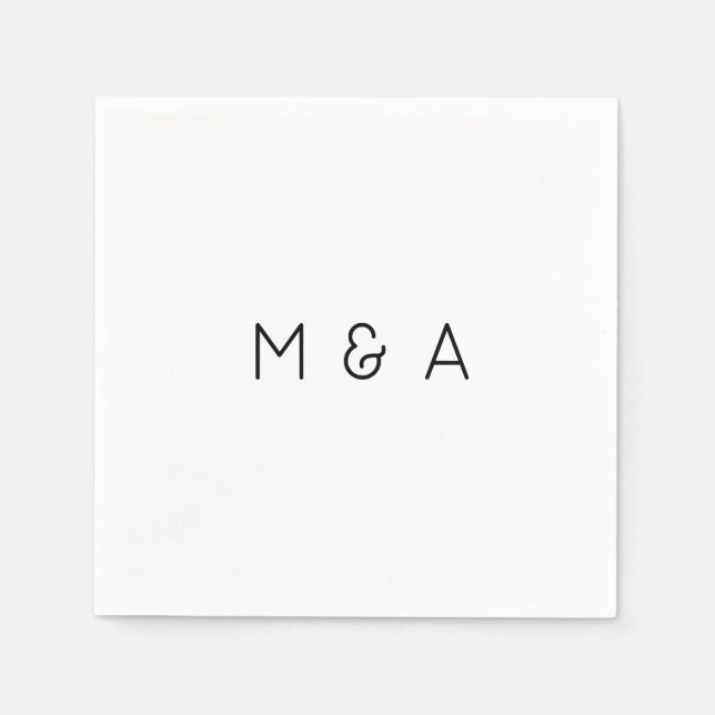 Guardanapo De Papel Iniciais Personalizadas Casamento de Napkin (Frente)