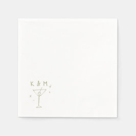 Guardanapo De Papel Iniciais Personalizadas De Martini Impressionante