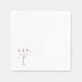 Guardanapo De Papel Iniciais Personalizadas De Martini Impressionante