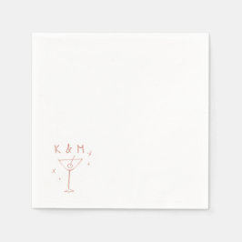 Guardanapo De Papel Iniciais Personalizadas De Martini Impressionante