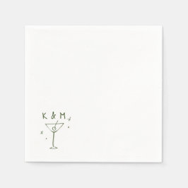Guardanapo De Papel Iniciais Personalizadas De Martini Impressionante