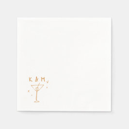 Guardanapo De Papel Iniciais Personalizadas De Martini Impressionante