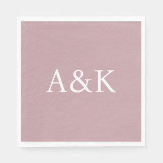 Guardanapo De Papel Iniciais Personalizadas em Casamento Rose Dusty Ma