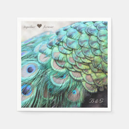 Guardanapo De Papel Iniciais personalizados Casamento Pavão Napkins