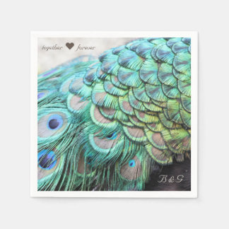 Guardanapo De Papel Iniciais personalizados Casamento Pavão Napkins