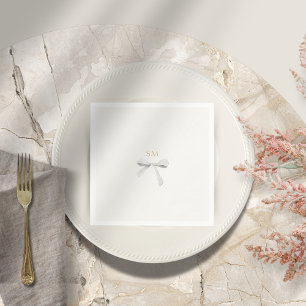 Guardanapo De Papel Iniciais Sem Branco Trendy Ribbon Wedding