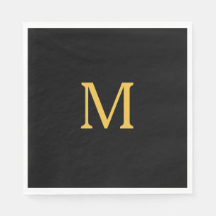 Guardanapo De Papel Inicial de Monograma Nome Personalizado Dourado Pr