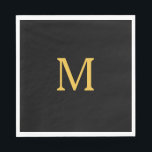 Guardanapo De Papel Inicial do Monograma Nome Personalizado Dourado Pr<br><div class="desc">Desenhado com modelo de texto para inicial monogramada que você pode personalizar! Você também pode alterar as cores conforme desejar.</div>