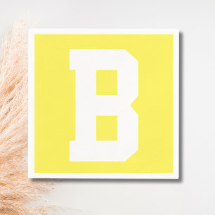 Guardanapo De Papel Inicial Moderna Grande Branca Amarelo Limão
