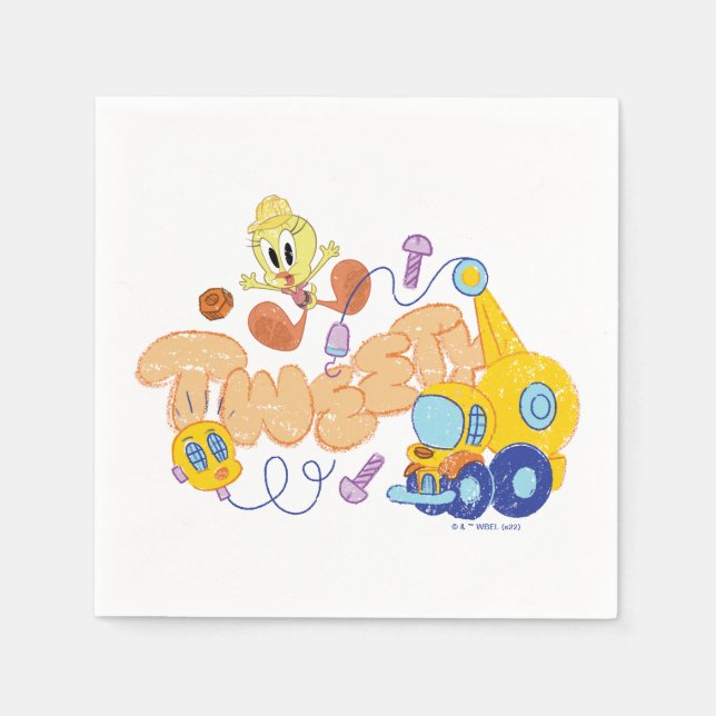 Guardanapo De Papel INSETOS BUNNY BUILDERS™| Arte em esboço TWEETY™ (Frente)