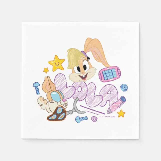 Guardanapo De Papel INSETOS BUNNY BUILDERS™| Lola Sketch Art (Frente)
