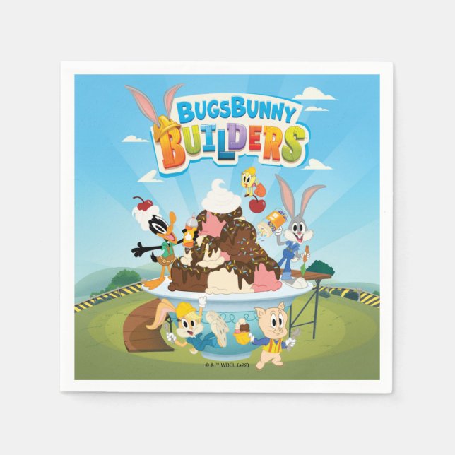 Guardanapo De Papel INSETOS BUNNY BUILDERS™| Sorvete Looney Builders (Frente)