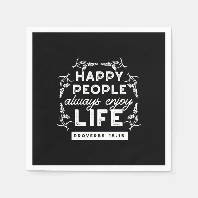 Guardanapo De Papel Inspirational Christian Quote from Proverbs 15:15 (Frente)