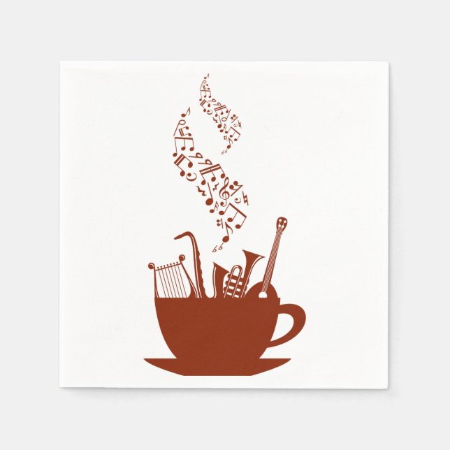 Guardanapo De Papel Instrumentos Musicais E Papel De Notas (Frente)