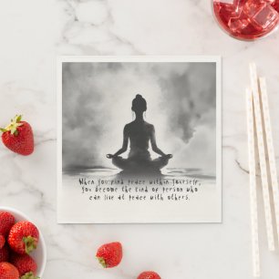 Guardanapo De Papel Instrutor de Meditação de Yoga Lotus Pose Pintura