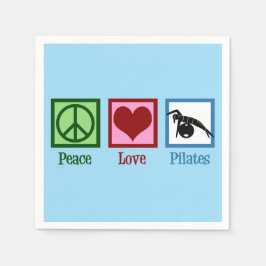 Guardanapo De Papel Instrutor Peace Love Pilates Festa Azul Cute