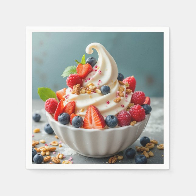 Guardanapo De Papel Iogurte Congelado com Berries e Granola (Frente)