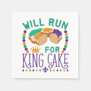 Guardanapo De Papel Irá Correr para o Rei Cake Engraçado Mardi Gras Co