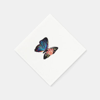 Guardanapo De Papel Iridescent Butterfly Floral Cocktail Napkins - Bri